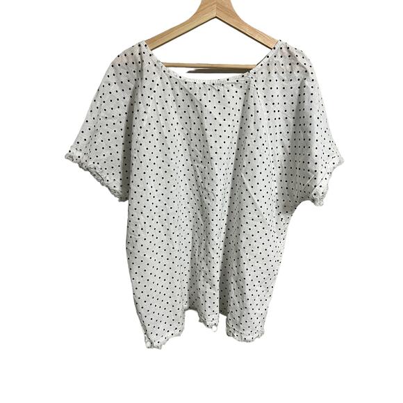 Miss Look Polka Dot Raw Hem Top 2XL - Picture 1 of 4